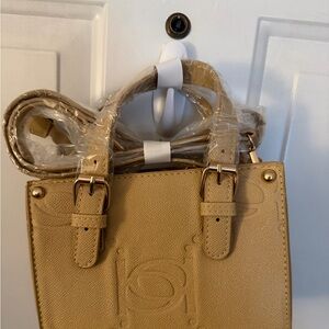 Structured Small Satchel Bag in Light Tan